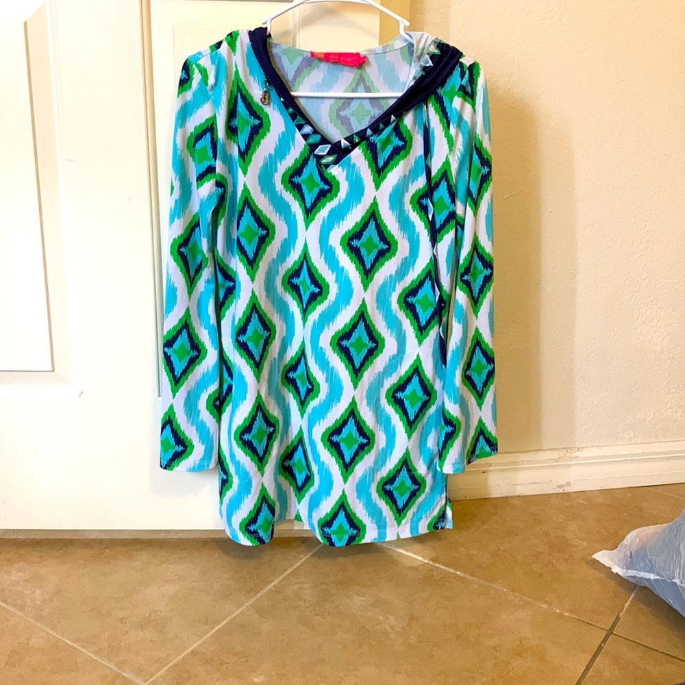 Multicolored extra small McBeth collection swim cover-up